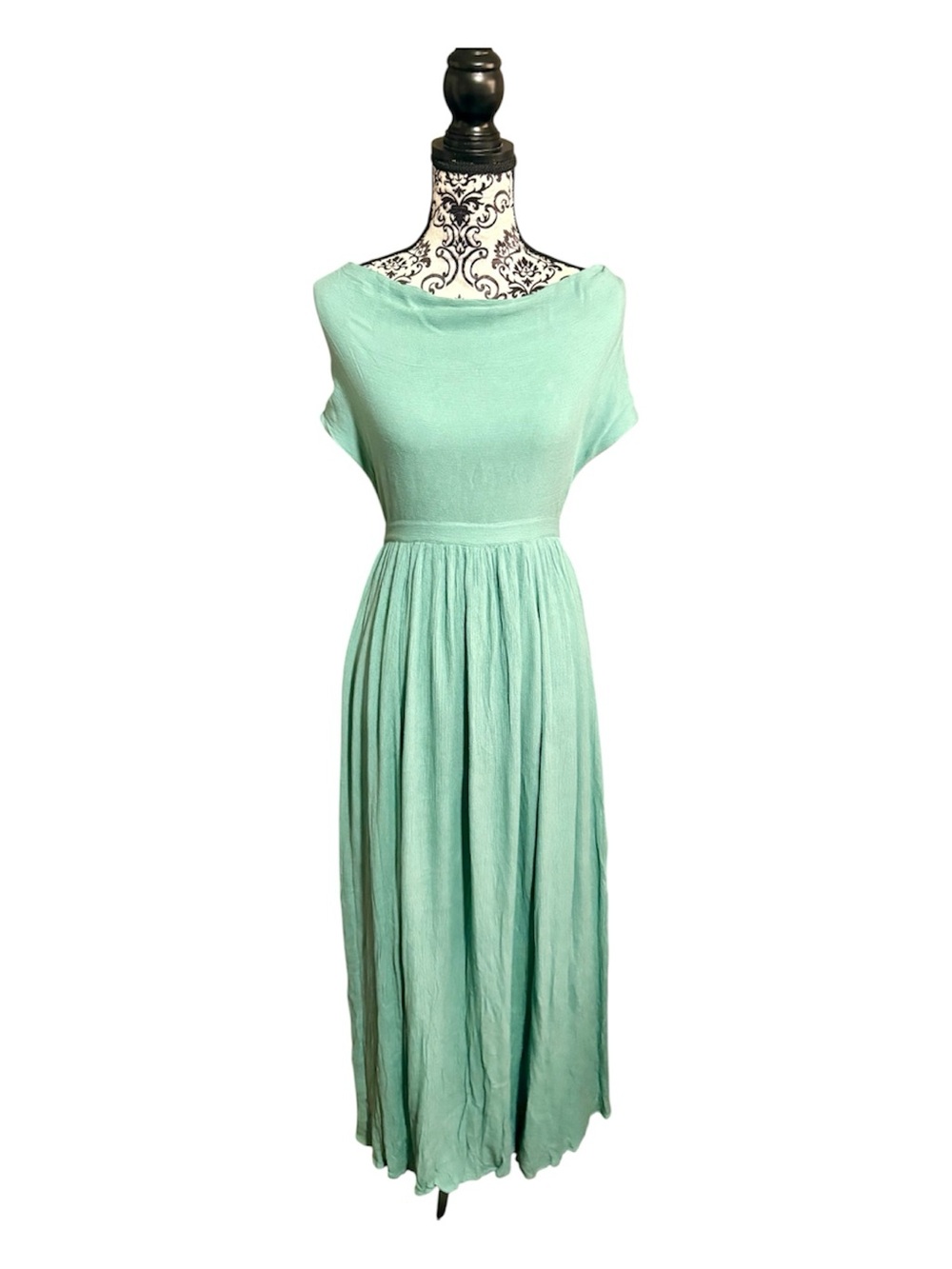 FREE PEOPLE Teal Maxi Dress with Bust Tie